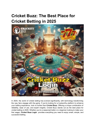 Cricket Buzz_ The Best Place for Cricket Betting in 2025