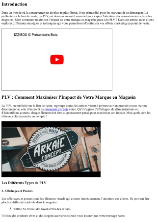 PLV : Comment Maximiser l'Impact de Votre Marque en Magasin