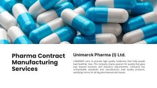 Contract Manufacturing Services For Pharma Products