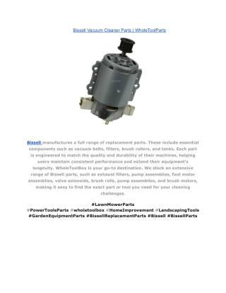 Bissell Vacuum Cleaner Parts _ WholeToolParts