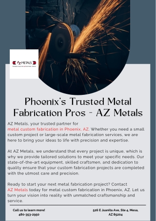 Phoenix’s Trusted Metal Fabrication Pros - AZ Metals