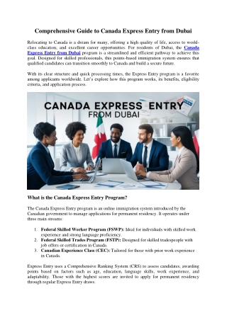 Comprehensive Guide to Canada Express Entry from Dubai