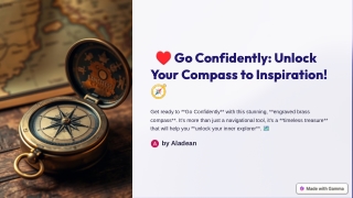 Go Confidently Engraved Brass Compass