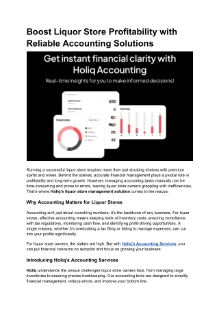 Boost Liquor Store Profitability with Reliable Accounting Solutions