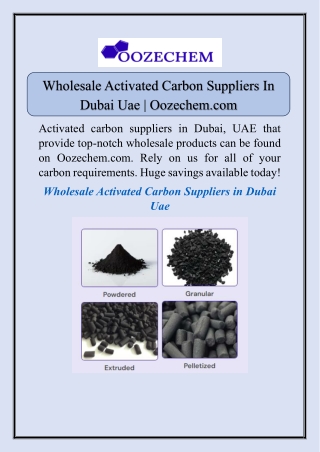 Wholesale Activated Carbon Suppliers In Dubai Uae | Oozechem.com