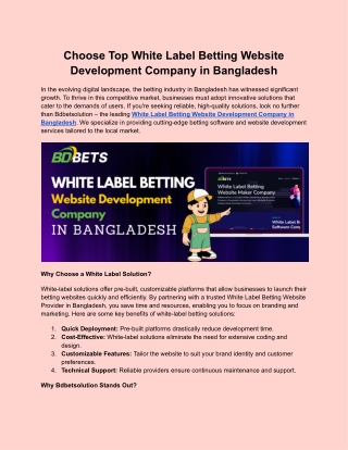 White Label Betting Website Development Company in Bangladesh