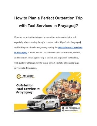 Book Outstation Taxi Service in Prayagraj