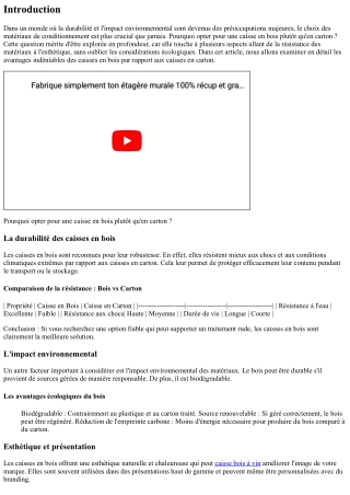 Pourquoi opter pour une caisse en bois plutôt qu'en carton ?