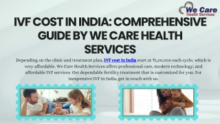 IVF Cost In India | We Care Health Services