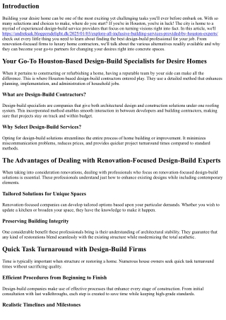 Your Go-To Houston-Based Design-Build Specialists for Desire Residences