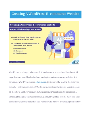 Creating A WordPress E-commerce Website