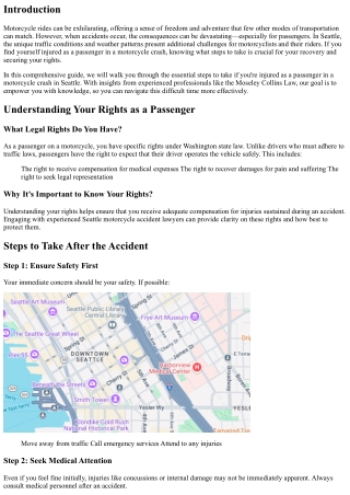 Steps to Take if You're Injured as a Passenger in a Motorcycle Crash in Seattle