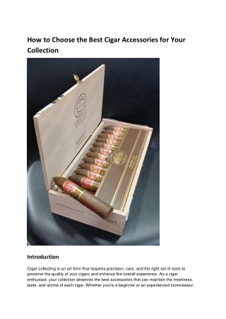 How to Choose the Best Cigar Accessories for Your Collection