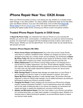 iPhone Repair Near You_ OX26 Areas