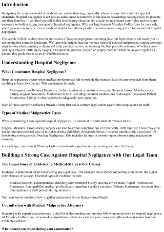 Building a Strong Case Against Hospital Negligence with Our Legal Team