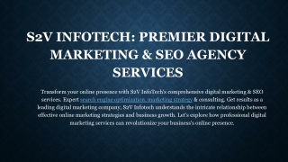 s2vinfotech Digital Marketing & SEO Agency Services