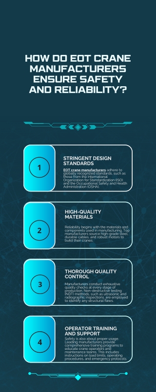 How Do EOT Crane Manufacturers Ensure Safety and Reliability?