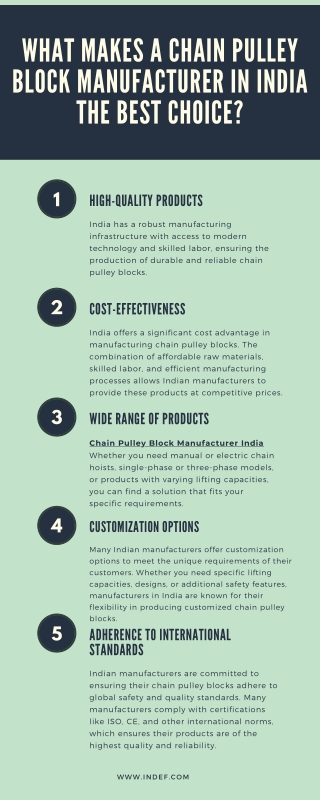 What Makes a Chain Pulley Block Manufacturer in India the Best Choice