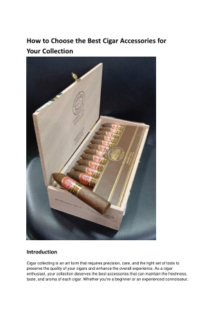 How to Choose the Best Cigar Accessories for Your Collection