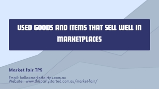 Used Goods And Items That Sell Well In Marketplaces