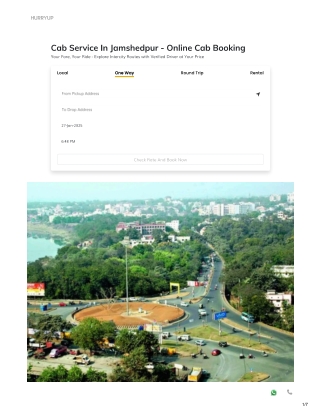 Book hassle-free cab services in Jamshedpur with HurryUp Cabs.