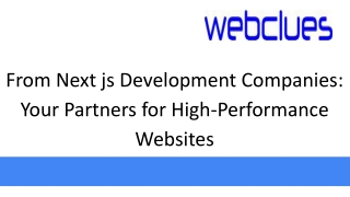 From Next js Development Companies: Your Partners for High-Performance Websites