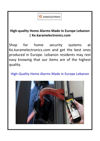 High-quality Home Alarms Made In Europe Lebanon  Ke.karamelectronics.com