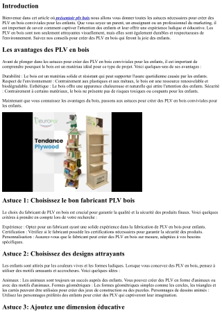 Les astuces pour créer des PLV en bois conviviales pour les enfants