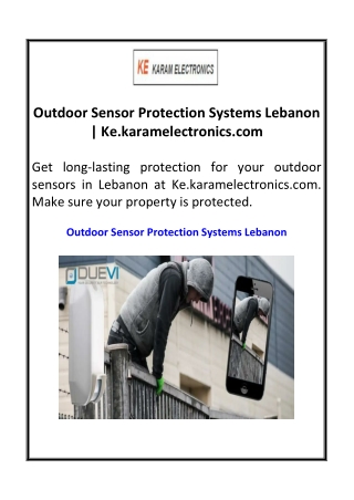 Outdoor Sensor Protection Systems Lebanon  Ke.karamelectronics.com