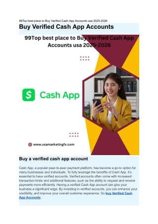 99Top best place to Buy Verified Cash App Accounts usa 2025-2026