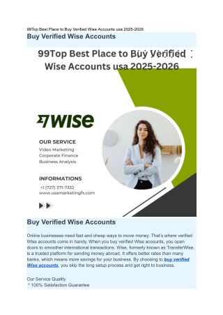 99Top Best Place to Buy Verified Wise Accounts usa 2025-2026