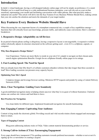 Key Features Every Business Website Should Have
