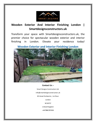 Wooden Exterior And Interior Finishing London  Smartdesignsconstructors.uk.docx