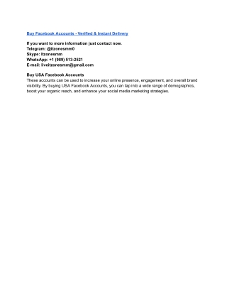 Buy Facebook Accounts - Verified & Instant Delivery