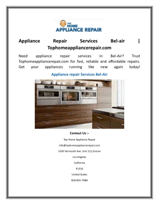 Appliance Repair Services Bel-air  Tophomeappliancerepair.com