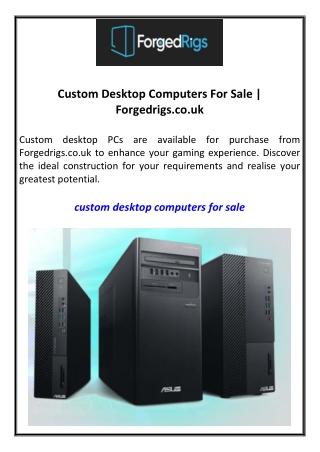 Custom Desktop Computers For Sale Forgedrigs.co.uk