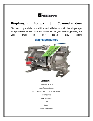 Diaphragm Pumps  Cosmostar.store