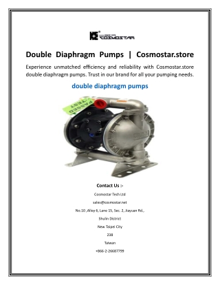 Double Diaphragm Pumps  Cosmostar.store