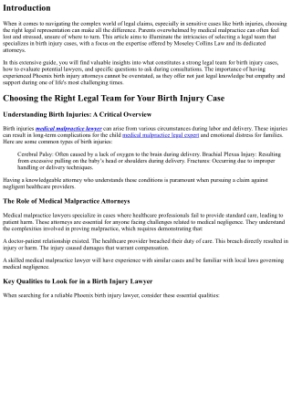 “Choosing the Right Legal Team for Your Birth Injury Case”