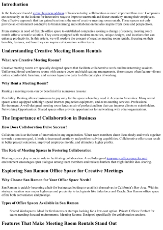 Imaginative Meeting Room Rentals to Inspire Cooperation