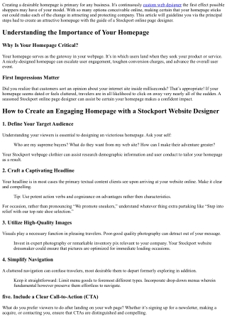 How to Create an Engaging Homepage with a Stockport Website Designer