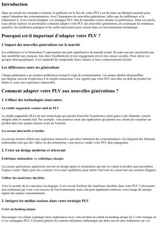 Comment adapter votre PLV aux nouvelles générations ?