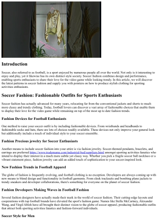 Soccer Fashion: Fashionable Outfits for Sports Fanatics