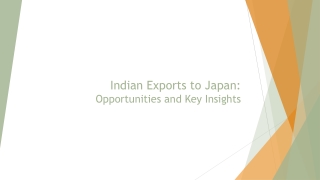 Indian Exports to Japan