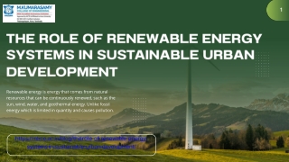 Role of Renewable Energy Systems in Sustainable Urbanization