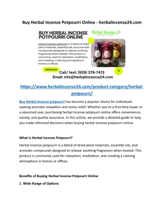 Buy Herbal Incense Potpourri Online - herbalincense24