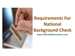 Requirements For National Background Check