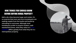 Nine Things You Should Know Before Buying Rural Property