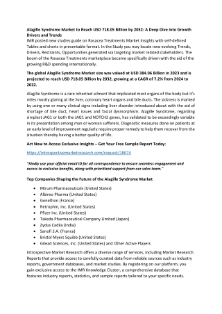 Alagille Syndrome Market : Top Emerging Trends Identified by IMR