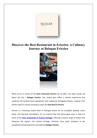 Best Restaurants In Ericeira Portugal | Balagan Ericeira